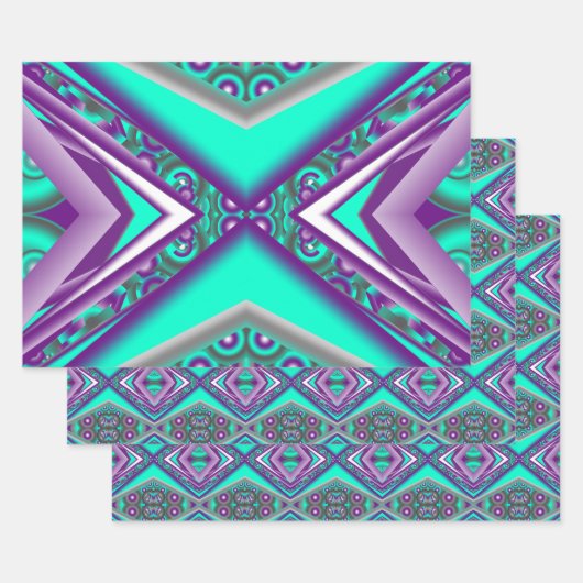 Concentrisch cirkelde naar het Abstracte punt Inpakpapier Vel (Set)