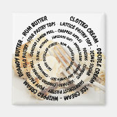 Concentrisch gehakt taart ingrediënten met topping magneet (Voorkant)