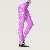 Concentrische bloemblaadjes in het wit op Hot Pink Leggings (Rechts)