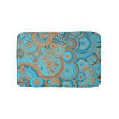 Concentrische cirkelgradiënt Oranje rustturquoise Badmat (Voorkant)