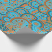 Concentrische cirkelgradiënt Oranje rustturquoise Cadeaupapier (Hoek)