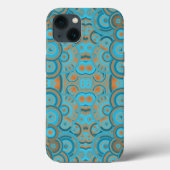 Concentrische cirkelgradiënt Oranje rustturquoise Case-Mate iPhone Case (Achterkant)