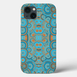 Concentrische cirkelgradiënt Oranje rustturquoise Case-Mate iPhone Case