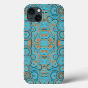 Concentrische cirkelgradiënt Oranje rustturquoise Case-Mate iPhone Case