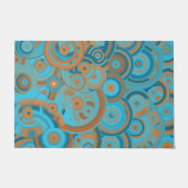 Concentrische cirkelgradiënt Oranje rustturquoise Deurmat (Voorkant)