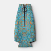 Concentrische cirkelgradiënt Oranje rustturquoise Flesjeskoeler (Achterkant)