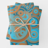 Concentrische cirkelgradiënt Oranje rustturquoise Inpakpapier Vel (In situ)