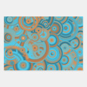 Concentrische cirkelgradiënt Oranje rustturquoise Inpakpapier Vel (Voorkant)