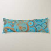 Concentrische cirkelgradiënt Oranje rustturquoise Lichaamskussen (Voorkant)