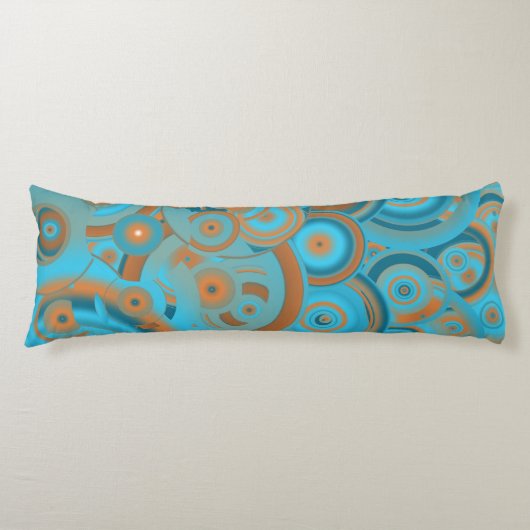 Concentrische cirkelgradiënt Oranje rustturquoise Lichaamskussen (Voorkant)