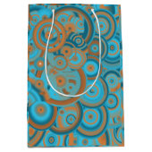 Concentrische cirkelgradiënt Oranje rustturquoise Medium Cadeauzakje (Voorkant)