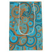 Concentrische cirkelgradiënt Oranje rustturquoise Medium Cadeauzakje (Achterkant)