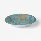 Concentrische cirkelgradiënt Oranje rustturquoise Papieren Kommen (Gebogen)