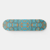 Concentrische cirkelgradiënt Oranje rustturquoise Persoonlijk Skateboard (Horizontaal)