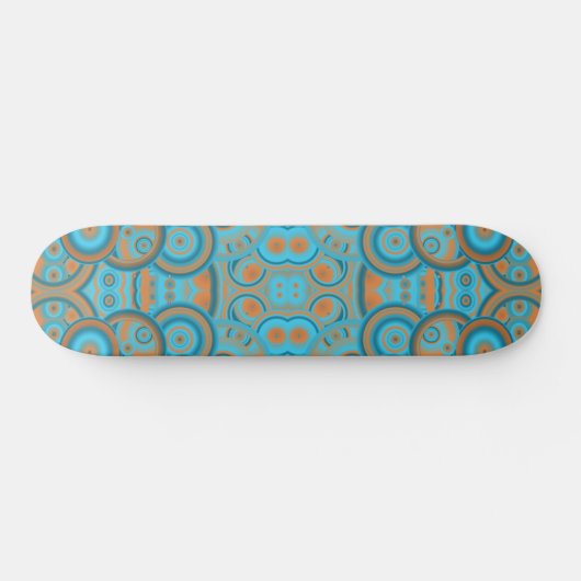 Concentrische cirkelgradiënt Oranje rustturquoise Persoonlijk Skateboard (Horizontaal)