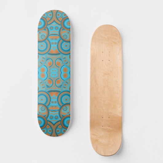 Concentrische cirkelgradiënt Oranje rustturquoise Persoonlijk Skateboard (Voorkant)
