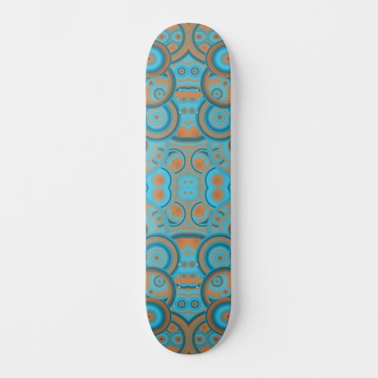 Concentrische cirkelgradiënt Oranje rustturquoise Persoonlijk Skateboard (Voorkant)