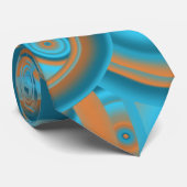 Concentrische cirkelgradiënt Oranje rustturquoise Stropdas (Opgerold)