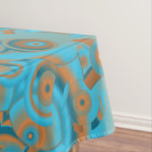 Concentrische cirkelgradiënt Oranje rustturquoise Tafelkleed (Voorbeeld)