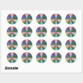 Concentrische cirkelprisma ronde sticker (Vel)
