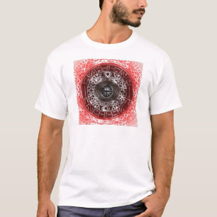 Concentrische cirkels Afrikaanse stammenrode ombre T-shirt