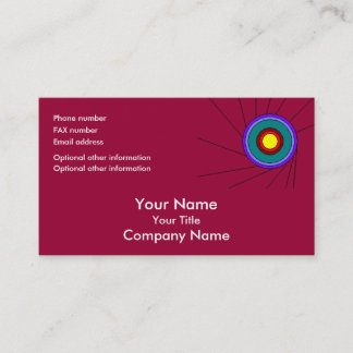 Concentrische cirkels - cranberry - sjabloon buska visitekaartje