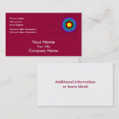 Concentrische cirkels - cranberry - sjabloon buska visitekaartje (Voorkant / Achterkant)