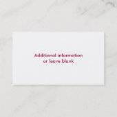 Concentrische cirkels - cranberry - sjabloon buska visitekaartje (Achterkant)