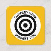 Concentrische cirkels - Geel #F8BC08 Vierkante Visitekaartje (Voorkant)