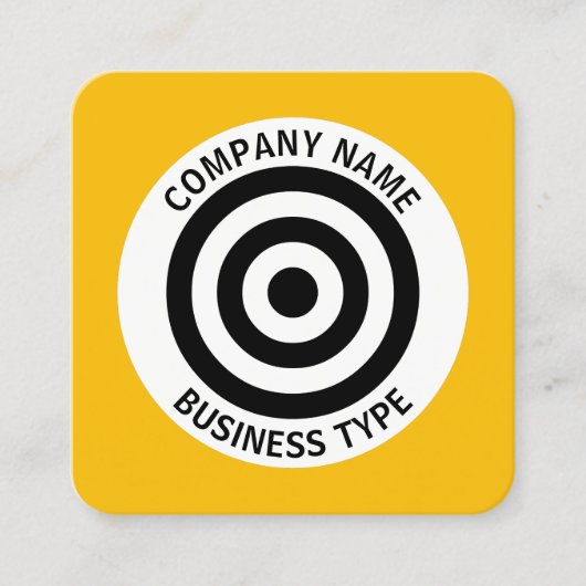 Concentrische cirkels - Geel #F8BC08 Vierkante Visitekaartje (Voorkant)