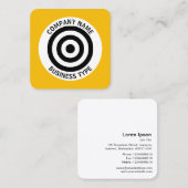 Concentrische cirkels - Geel #F8BC08 Vierkante Visitekaartje (Voorkant / Achterkant)
