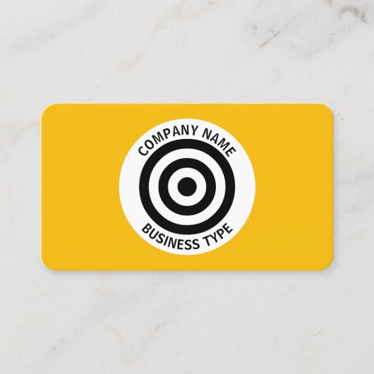 Concentrische cirkels - Geel #F8BC08 Visitekaartje (Voorkant)