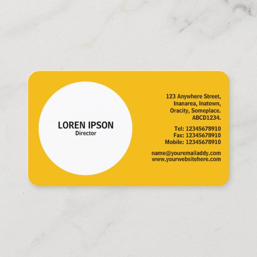 Concentrische cirkels - Geel #F8BC08 Visitekaartje (Achterkant)