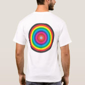 concentrische cirkels gekleurd doel t-shirt (Achterkant)