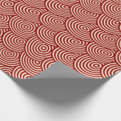 Concentrische cirkels in cirkels op rood cadeaupapier (Hoek)