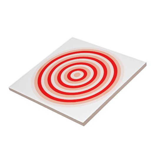 Concentrische cirkels keramisch tegel tegeltje (Zijkant)