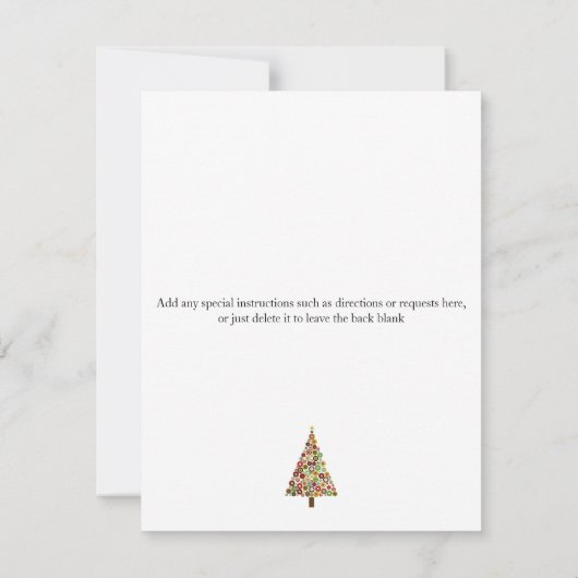 Concentrische cirkels kerstboomfeest uitnodiging (Achterkant)