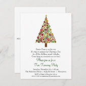 Concentrische cirkels kerstboomfeest uitnodiging (Voorkant / Achterkant)