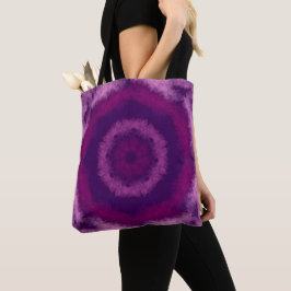Concentrische cirkels op paarse roze tote bag