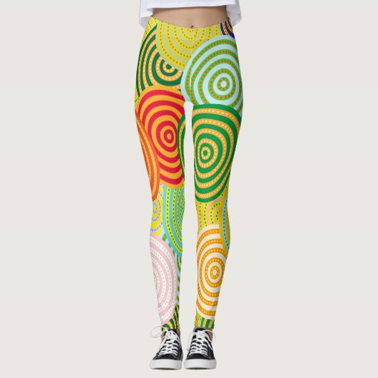 Concentrische cirkels Scarf Leggings (Voorkant)