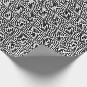 Concentrische cirkels Spiderweb wit op zwart Cadeaupapier (Hoek)