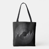 Concentrische cirkels zwart (personaliseren) tote bag (Achterkant)
