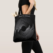 Concentrische cirkels zwart (personaliseren) tote bag (Dichtbij)