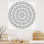 Concentrische golfmandala kleurplaat poster (Keuken)