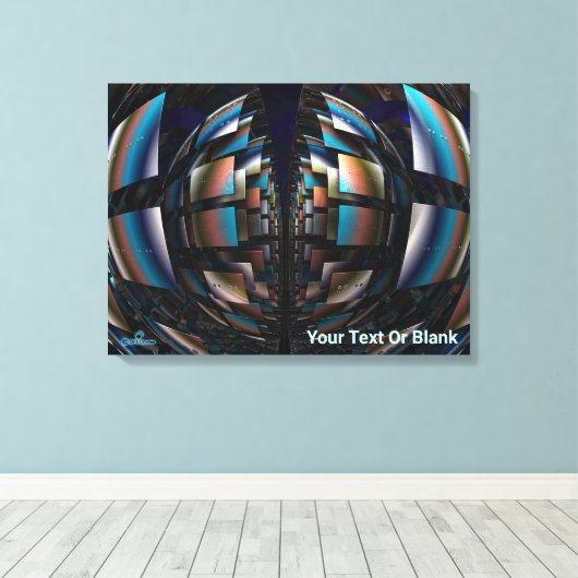 Concentrische halfronden canvas afdruk (Insitu (Houten vloer))