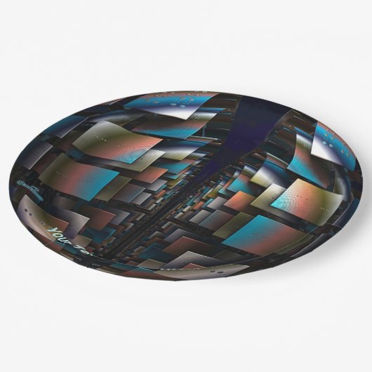 Concentrische halfronden papieren bordje (Gekanteld)