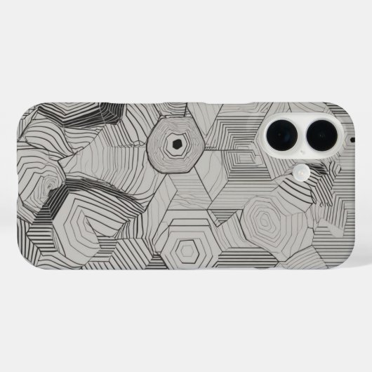 concentrische hexagons lijnkunst Case-Mate iPhone case (Achterkant (horizontaal))