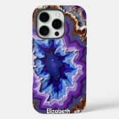 concentrische Paarse agaat-segmentcentrum Case-Mate iPhone Case (Achterkant)