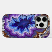 concentrische Paarse agaat-segmentcentrum Case-Mate iPhone Case (Achterkant (horizontaal))