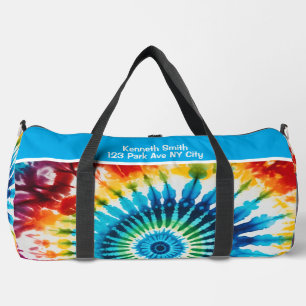 Concentrische regenboog Tie Dye monogram gepersona Plunjezak